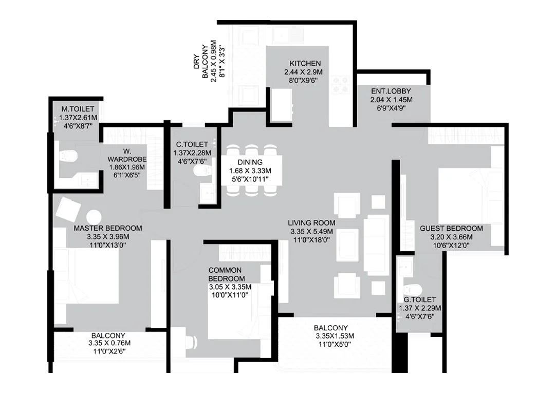 Antalya Next Tathawade 3 BHK